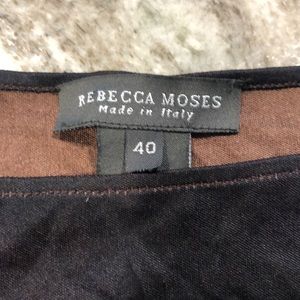 Rebecca Moses size 10 made in Italy mottled black/brown fine knit silk dress-